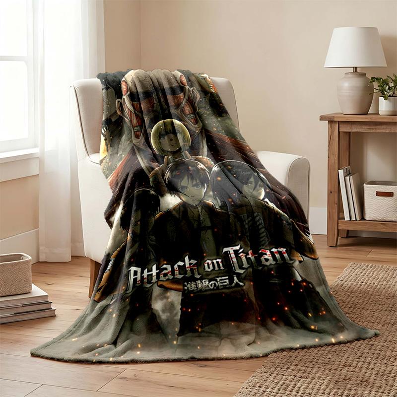 Coperta Attack on Titan Coperta in Flanella Morbida Accogliente Peluche Coperta da Divano Letto Leggera Decorazione per la Casa