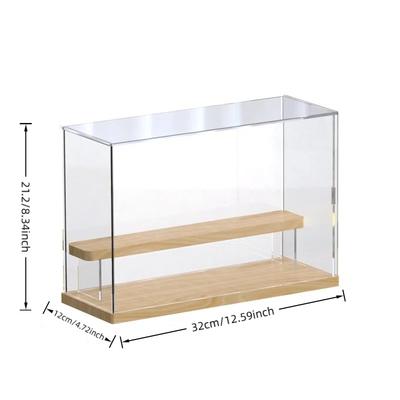 Transparent Acrylic Display Box, Wooden Shelves Storage Box,Suitable for Protection and Display of Small Collections of Toy Car