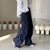 American Autumn New Retro Casual Loose Multi-pocket Drawstring Can Tie Feet Wide-leg Fashion Work Pants