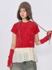 UNUSUALNORMAL Sparkle Symbol Knit Top_Red