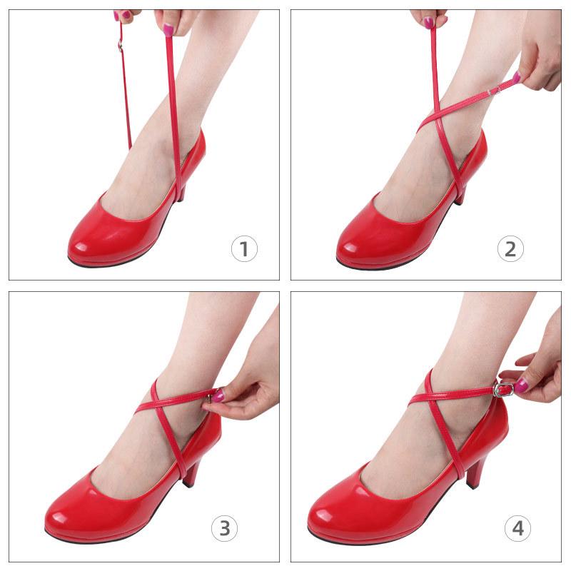 High Heel Anti-Drop Cross-Strap Shoe Laces & Buckles