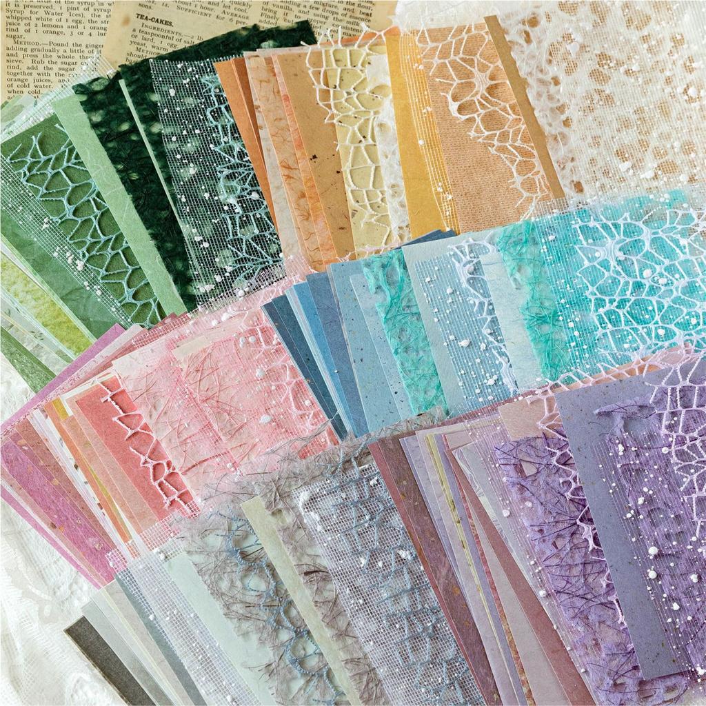 26 Sheets Textured Scrapbooking Paper with 5 Buttons Aesthetic Decorative Paper for Scrapbooking Journal Photo Album