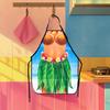 Fancy Hawaiian Luau Aprons Tropical Hawaiian Floral Pattern Apron for Men Women Summer Party Kitchen BBQ Baking Accessory