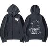 Švédský rapper Bladee Drain Gang Logo Mikina s kapucí Pánské Ležérní Nadměrná mikina na zip Streetwear Módní Vintage bundy