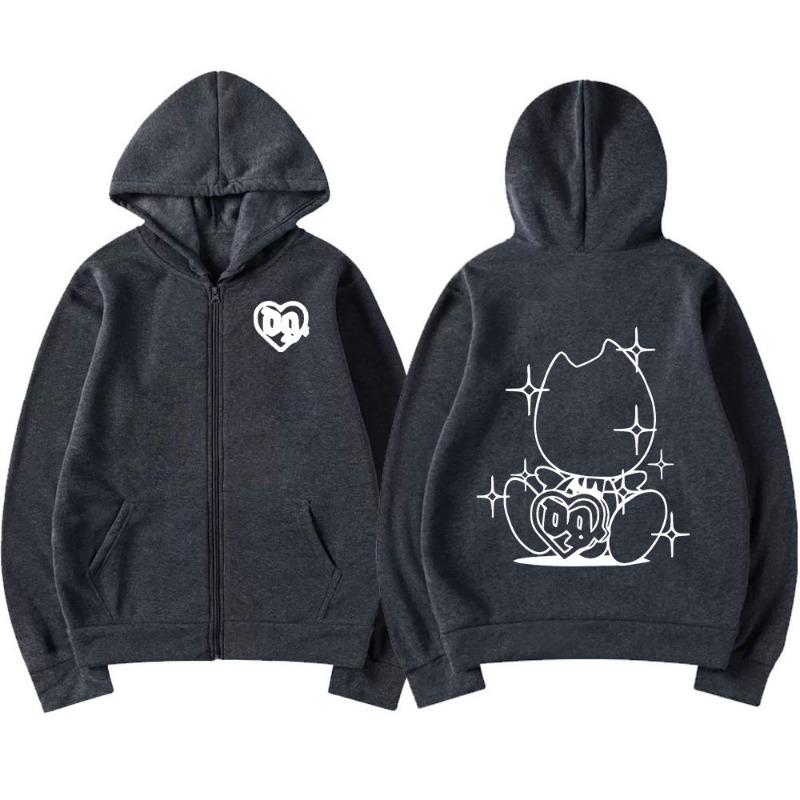 Švédský rapper Bladee Drain Gang Logo Mikina s kapucí Pánské Ležérní Nadměrná mikina na zip Streetwear Módní Vintage bundy