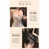 Night Crisp Sexy Underwear Lace Mesh Cardigan Pajamas Uniform Seduction Passion Tease Four-piece Set with Chest Pad