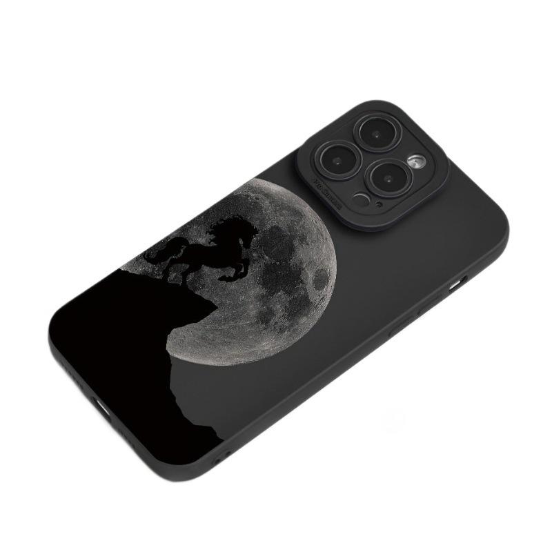Moon War Horse iPhone Case: Compatible with iPhone 12/13/14/15/16 Pro Max and iPhone 11, Soft Pupil Eye Design.