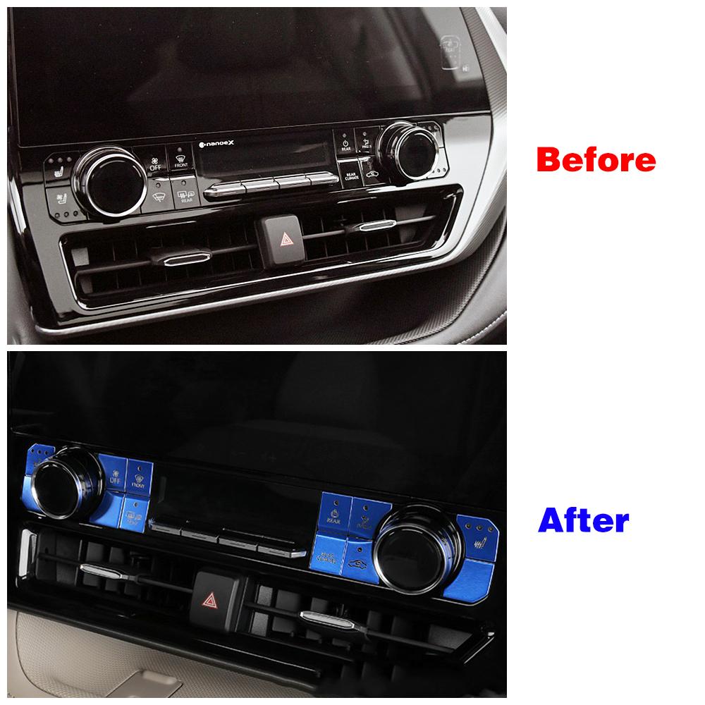 For Toyota Highlander XU70 2024  Center Console Air Conditioner AC Switch Button Protector Sticker Interior Styling Cover Trim