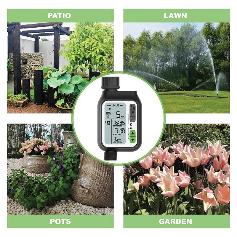 Temporizador de Riego Impermeable Controlador Automático de Temporizador de Riego con Sensor de Lluvia Sistema de Riego Inteligente para Jardín