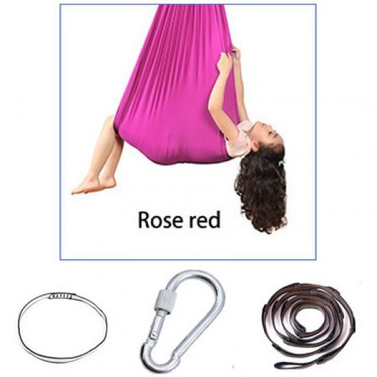 150x280cm Full Set Kids Home Hanging Swing Seat Yoga Fitness Hammock Nylon Elastic Therapy Cuddle Wrap Aerial Yoga