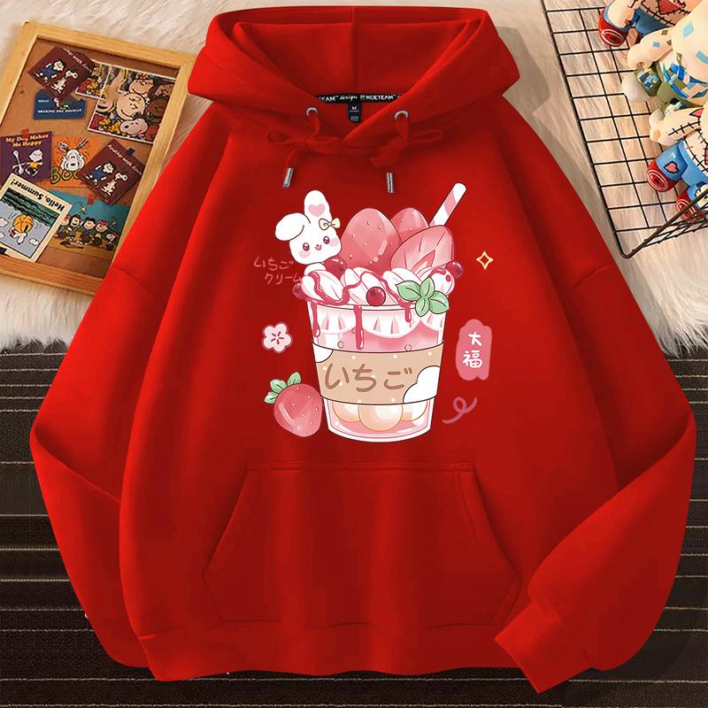 Women Clothes Valentines Day Hoodie Cartoon Cute Puppy In Mug Sweatshirt Men Pullover Kawaii Girls Streetwear Y2k Clothes
