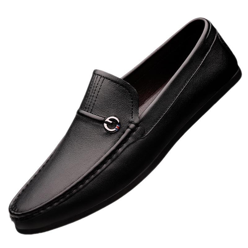 Business Casual Lederschuhe Herren Herbst Neu Oberleder Rindsleder Britische Mode Einschlupf-Lederschuhe