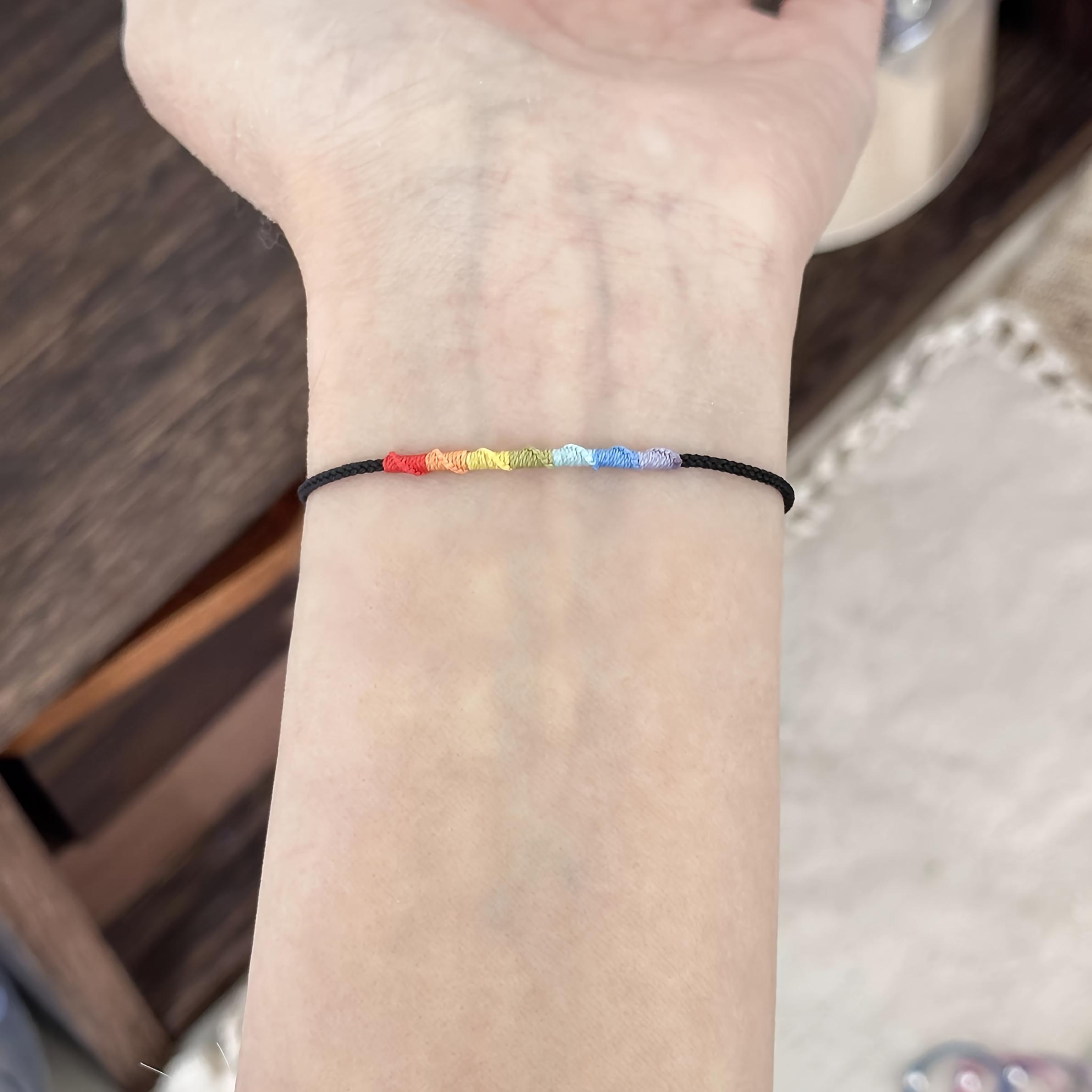 Браслет-шнурок «Радуга на удачу», Браслет для влюбленных, Универсальный браслет для рук, осветляющий кожу