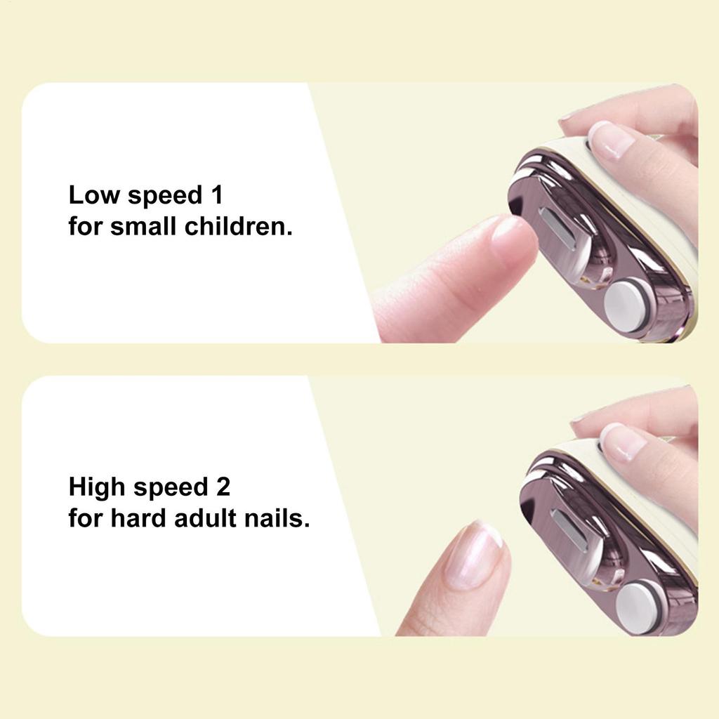 LED Light 2 Speed Automatic 4 In1 Electric Toenail Clipper for Seniors Elderly Women Adults Kids Children Family Grandma