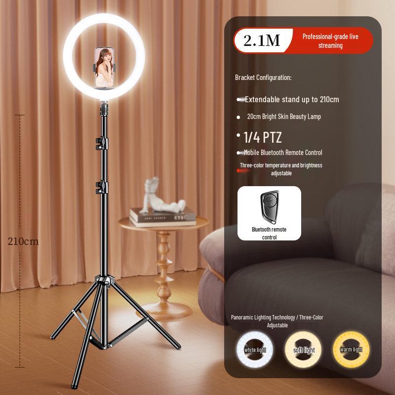 Professional Desktop Ring Light Stand for Streamers - Large Aperture Beauty & Selfie Light