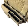 Airsoft MK4 Chassis Main Pouch Front Panel Set, Tactical Vest Chest Gear, Double Compartment Pocket, 556, Velcro Panel (Wolf Brown)