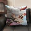 Arataki Itto Genshin Impact Cute Cushion Cover Natural Linen Organic Fabric DoubleSided Printing Sofa Home Decor Pillow Case
