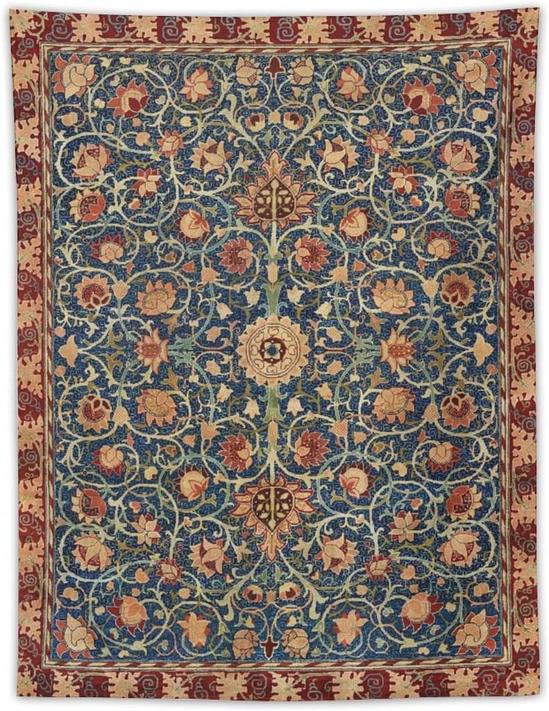 Vintage Plant Tapestry William Morris Art Flower Tree Pattern Tapestry Home Wall Decoration Suitable For Living Room Bedroom