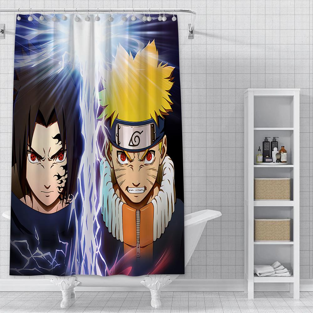 Hot Japan Anime N-NarutoS Shower Curtain Waterproof Polyester Fabric Paint Bath Curtains Home Bathroom Decor Curtain With Hook