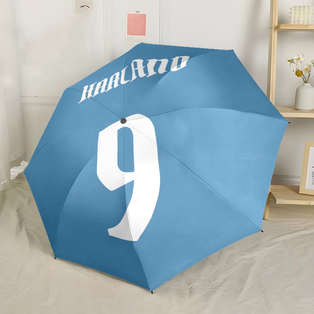 Haaland's Manchester City Debut Outdoor Automatic Umbrella Sturdy 8-Rib Shaft Foldable Design Travel Essential Stylish Accessory