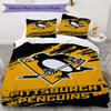 Pittsburgh Penguins Pattern Bedding,Quilt Set Quilt Cover Pillowcase Home Birthday Gift(1 * duvet cover + 2 * pillowcase, without core)_lx