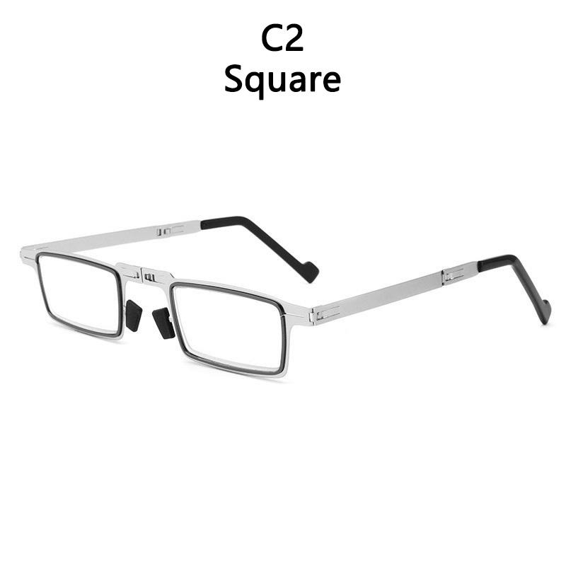 Metal Round Oval Square Presbyopic Folding Reading Glasses Men With Box Anti-Blue Light Blocking Computer Eyeglasses For Vision