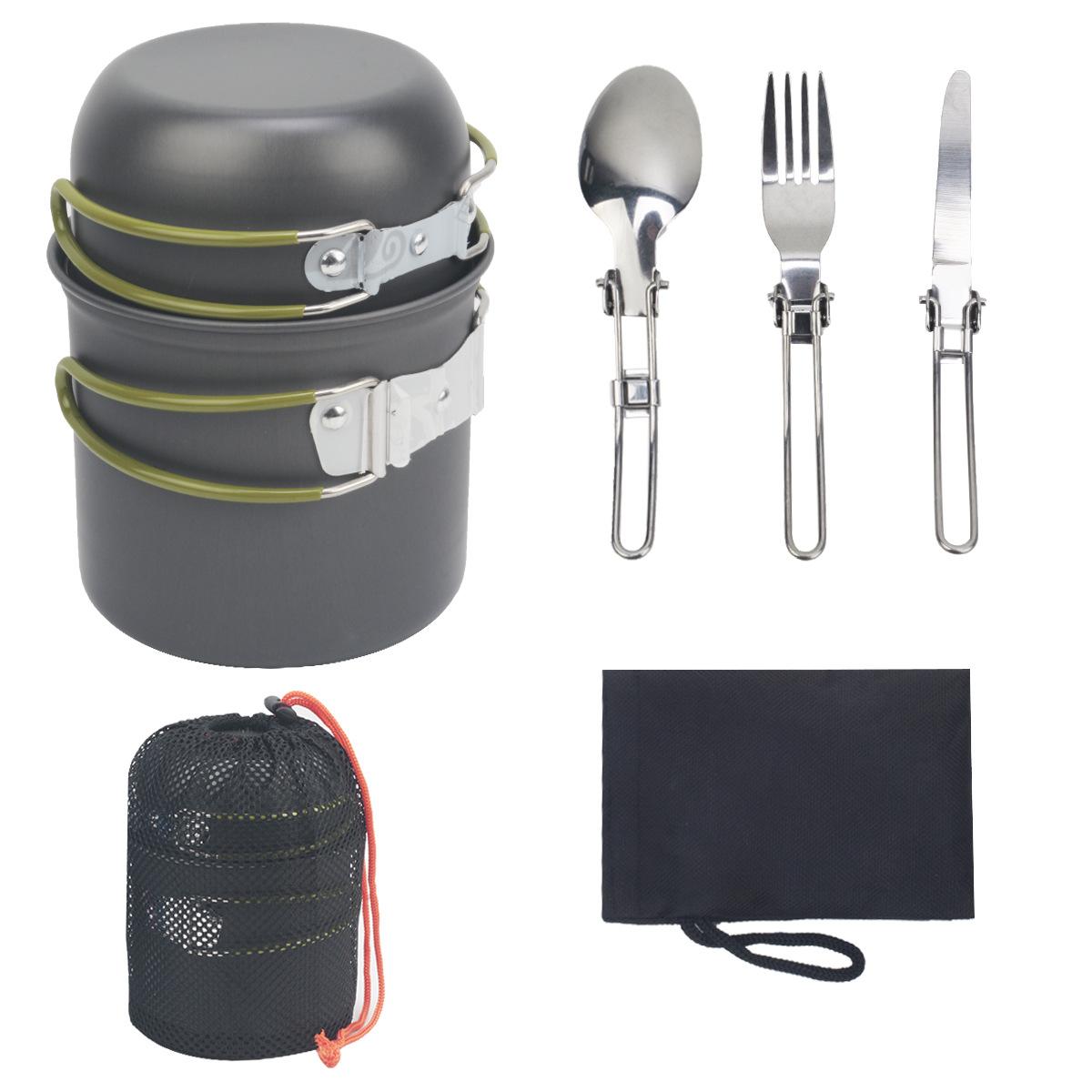 

Outdoor Set Pot 1-2 People Camping Portable Camping Cookware Tableware Cookware Equipment Full Set Cooking Artifact