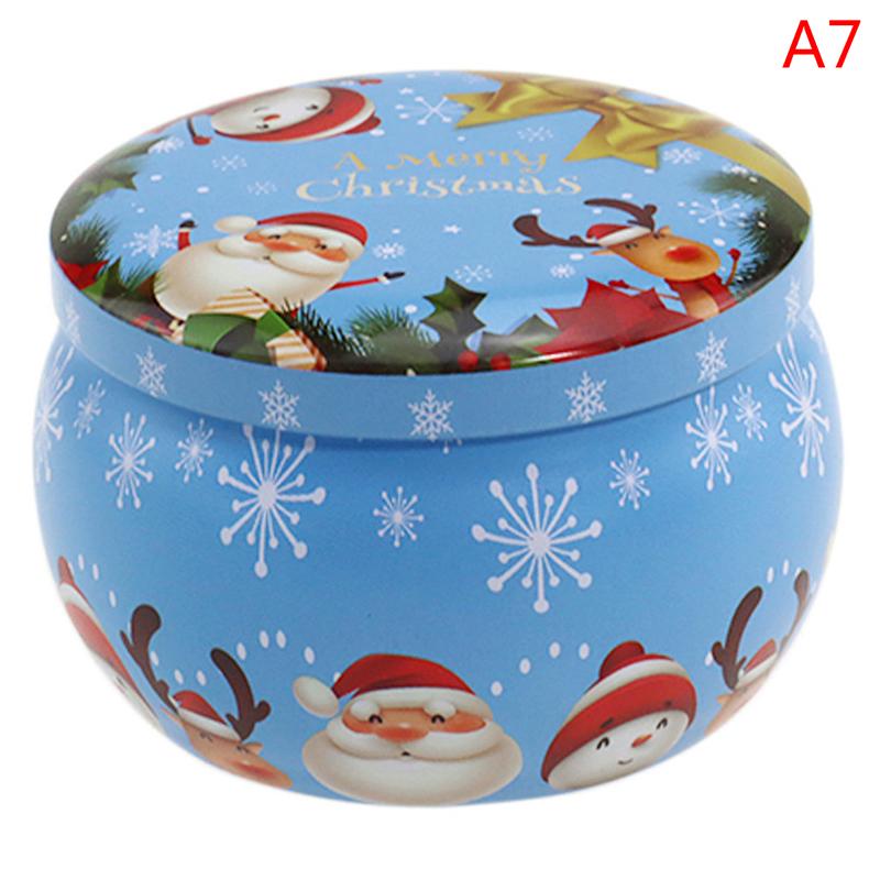 Christmas Candle Jar Christmas Scented Candle Tin Jar Wax Plant Candle Gift Box