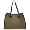 GIANNICHIARINI [Beautiful Condition] Marcella S Canvas X Leather Tote Bag khakiUsed
