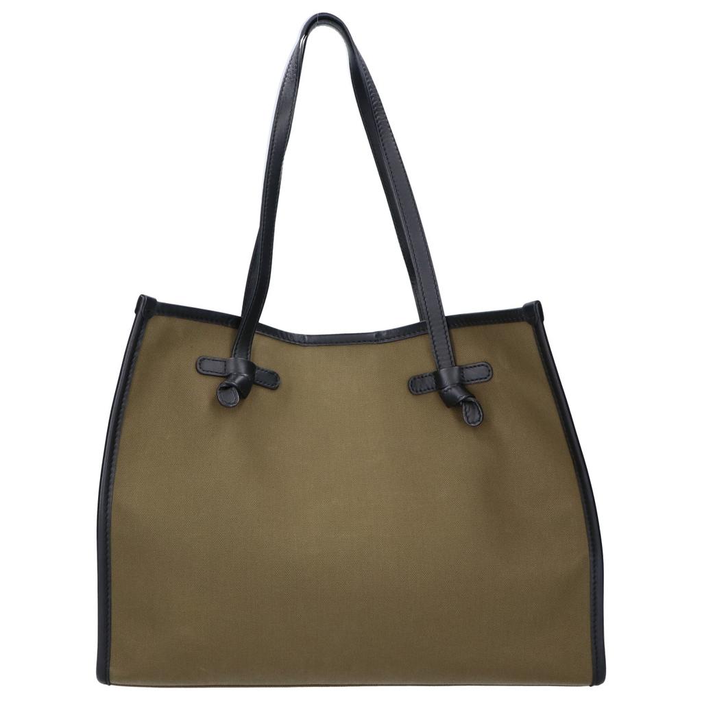 GIANNICHIARINI [Beautiful Condition] Marcella S Canvas X Leather Tote Bag khakiUsed