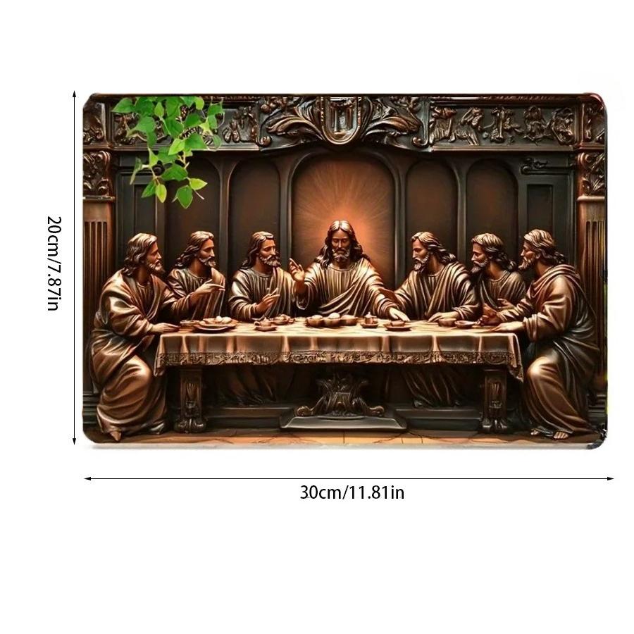

2d Flat 30*20cm, The Last Supper Religious Wall Art Plaque, Wooden Decorative Sign Design, Room Decor, for Home, Kitchen, Garden, Bedroom, Bar. 30*20cm