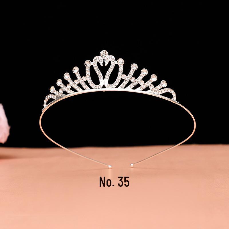 Serre-tête Couronne de Princesse à Strass pour Enfants - Mignon Style Peigne Chat Lapin Incrusté de Diamants pour Filles