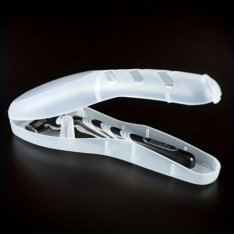 Clear Plastic Shaver Storage Case, Portable Travel Razor Holder with Dust Cover, Hand Washable - White, Travel Accessories