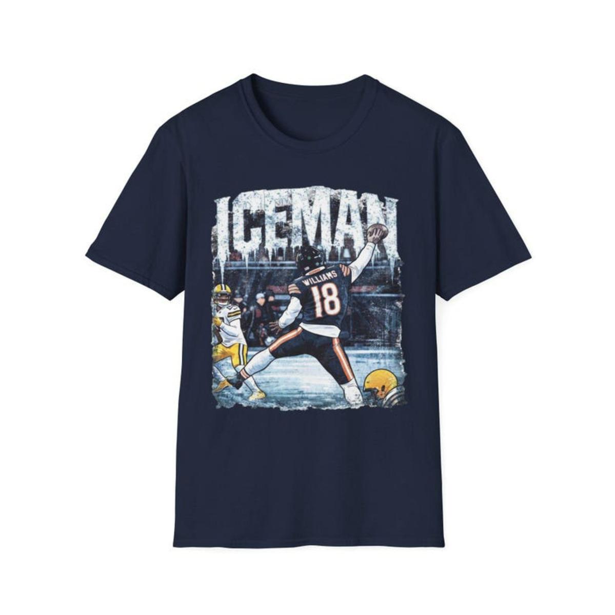 Caleb Williams Iceman Chicago Football Fan TShirt Viral Playoff Moment Meme Tee Unisex Game Day  Celebration Wear S