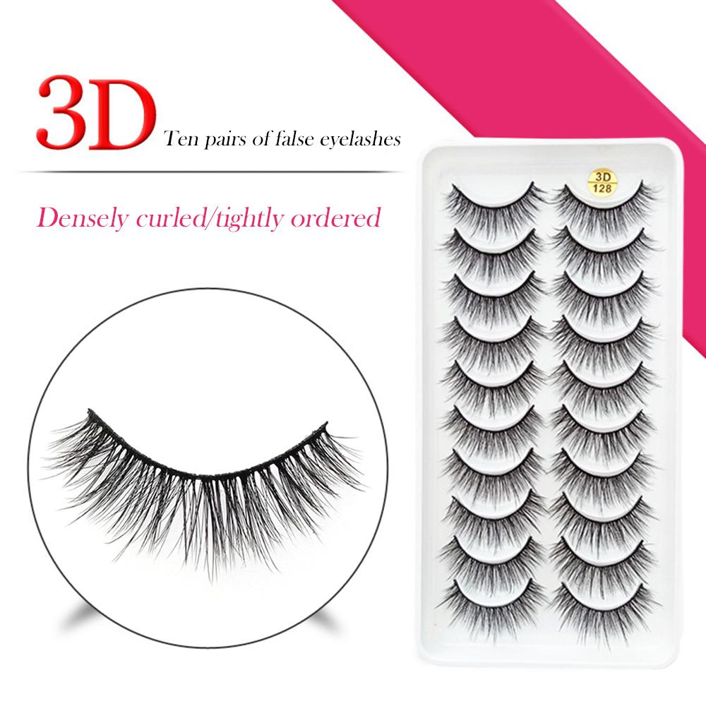 10Pairs False Eyelashes Natural 3D Self-adhesive Eyelashes Soft Wispy EyeLashes