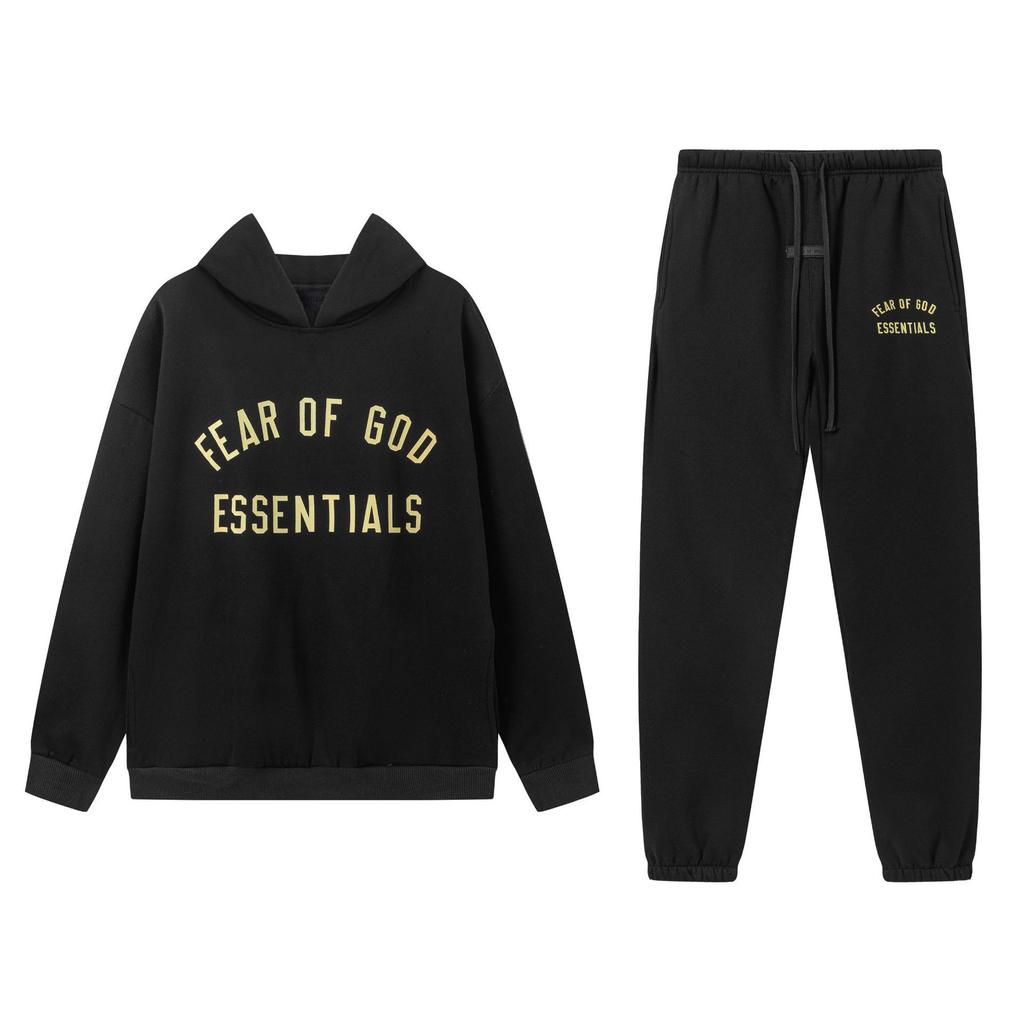 Sweatshirt and Sweatpants Set for Men Women, Fleece Lined Oversized Streetwear Tracksuit, Winter Warm Casual 2 Piece Outfit