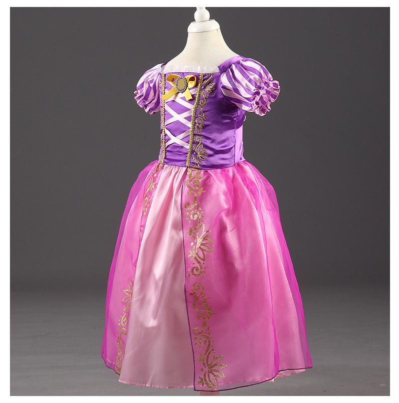 Kostým letních šatů pro dívky s motivem Ledového království 2024 - Krátký rukáv na halloweenské vystoupení