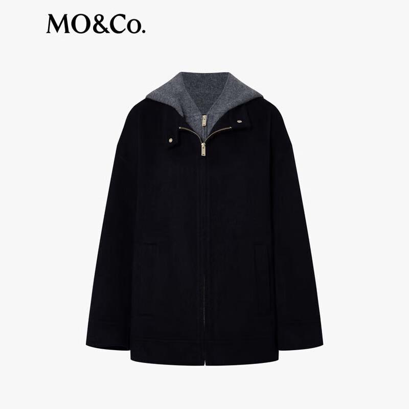 MO&Co. Women's Structured Faux Two-Piece Double-Faced Wool Coat