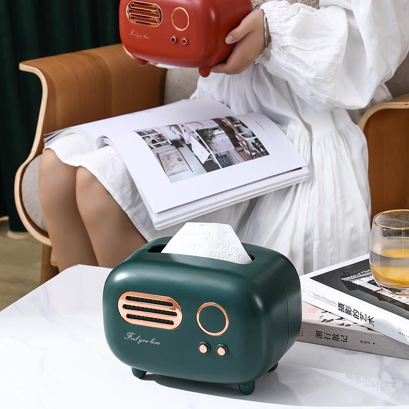 Retro Creative Tissue Box Paper Box Living Room Light Luxury Coffee Table Remote Control Storage Box Cute Napkin Box