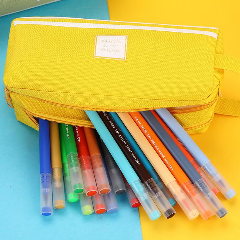 Artykuły papiernicze Etui na suwak Długopis Warstwa ołówka Podwójna torba płócienna Torba do przechowywania w szkole