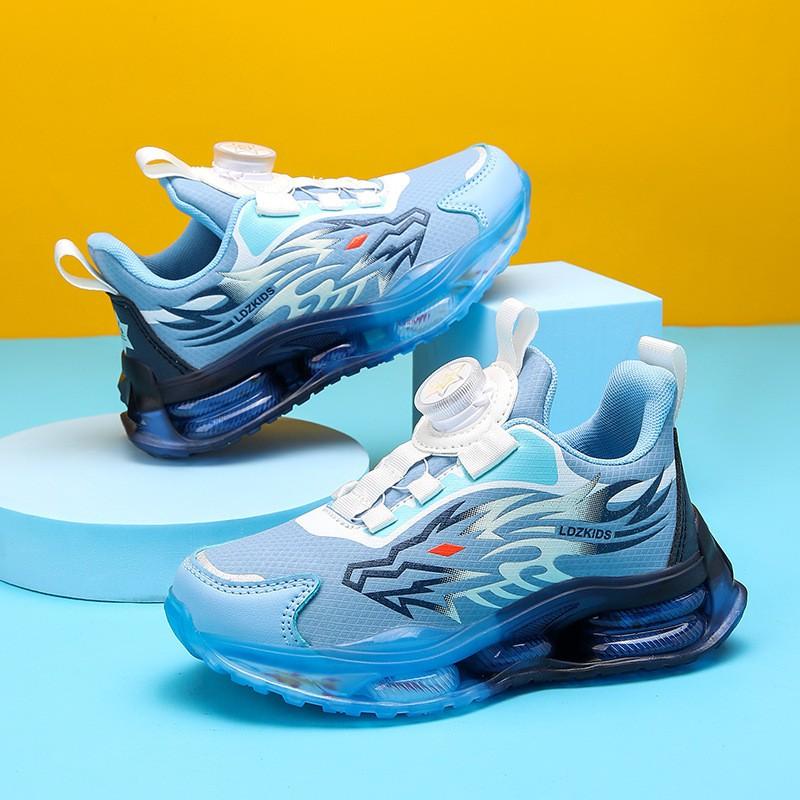 Kids Rotating Buckle Sneakers Breathable Mesh Shoes Boys Girls Running Track Outdoor Use