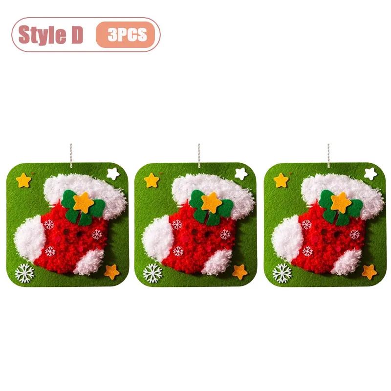 Christmas DIY Felt Craft Sewing Kit for Kids Non Woven Fabric Handmade Ornament Material Pack Kindergarten  Small Gift