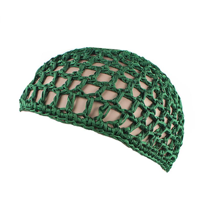 Women's Mesh Hair Net Black Wig Caps Handmade Crochet Cap Adjustable Strap Hair Net for Sleeping Turban Hat Chemo Hats