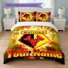 Watford FC Custom Name Text Bedding Set 1 Duvet Cover+2 Pillowcases Soccer Logo Personalized Gift For Special Occasion Bedroom Decor