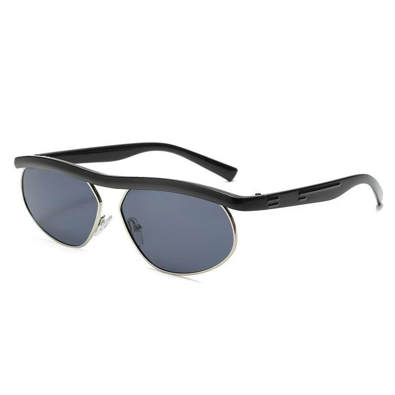 Futuristic Tech-Inspired UV400 Sunglasses Distinctive Half-Frame Design-Trendy Punk-Style Riding Goggles Ultra-Cool Streetwear