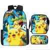 Elementary School Backpack Set 3-Piece Large Capacity Fashion Oxford Cloth Shoulder Bag
