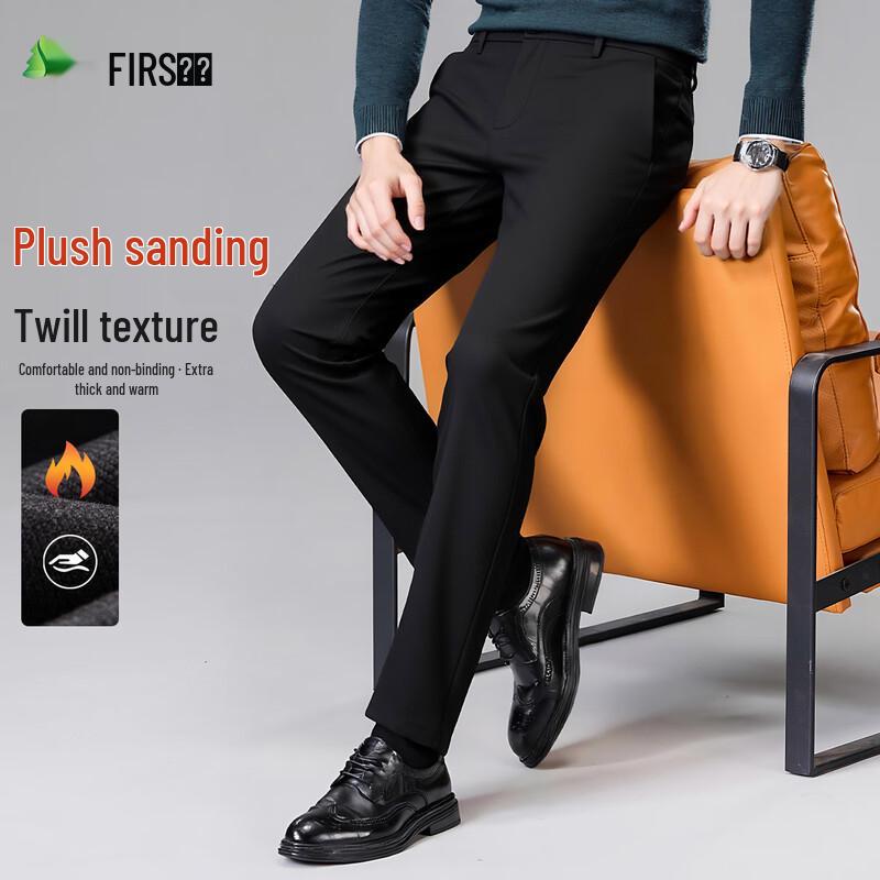 

Shanshan Men s Brushed Fleece-Lined Straight Fit Casual Pants 32