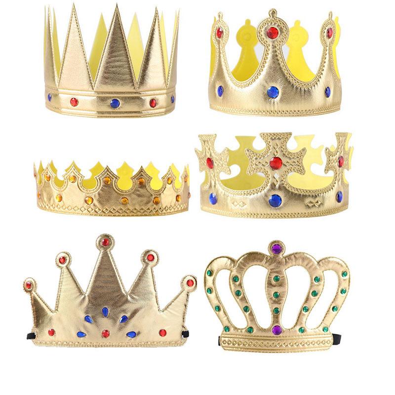 Golden Prince Crown Birthday Cake Decoration & Headwear for Kids
