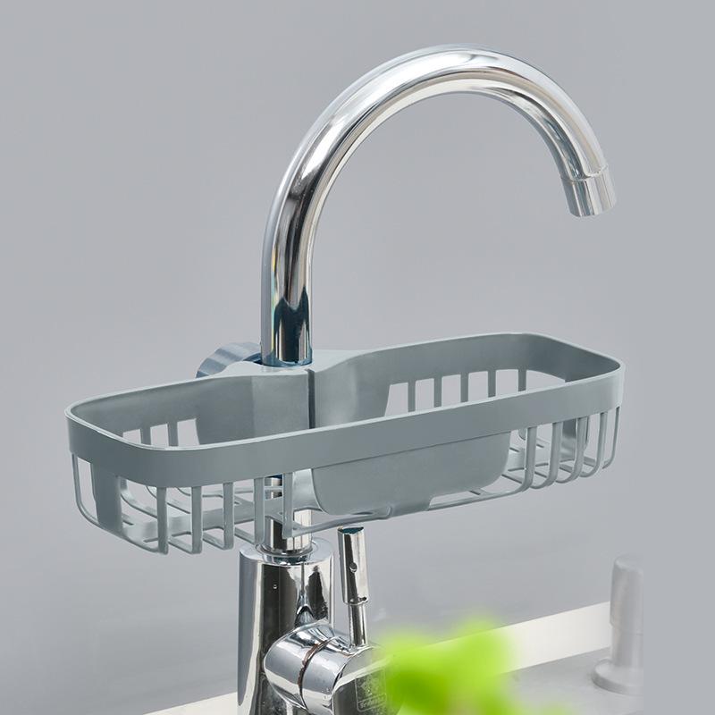 Plastic Sink Faucet Storage Rack: Complete Kitchen Utensil Drain Set серый