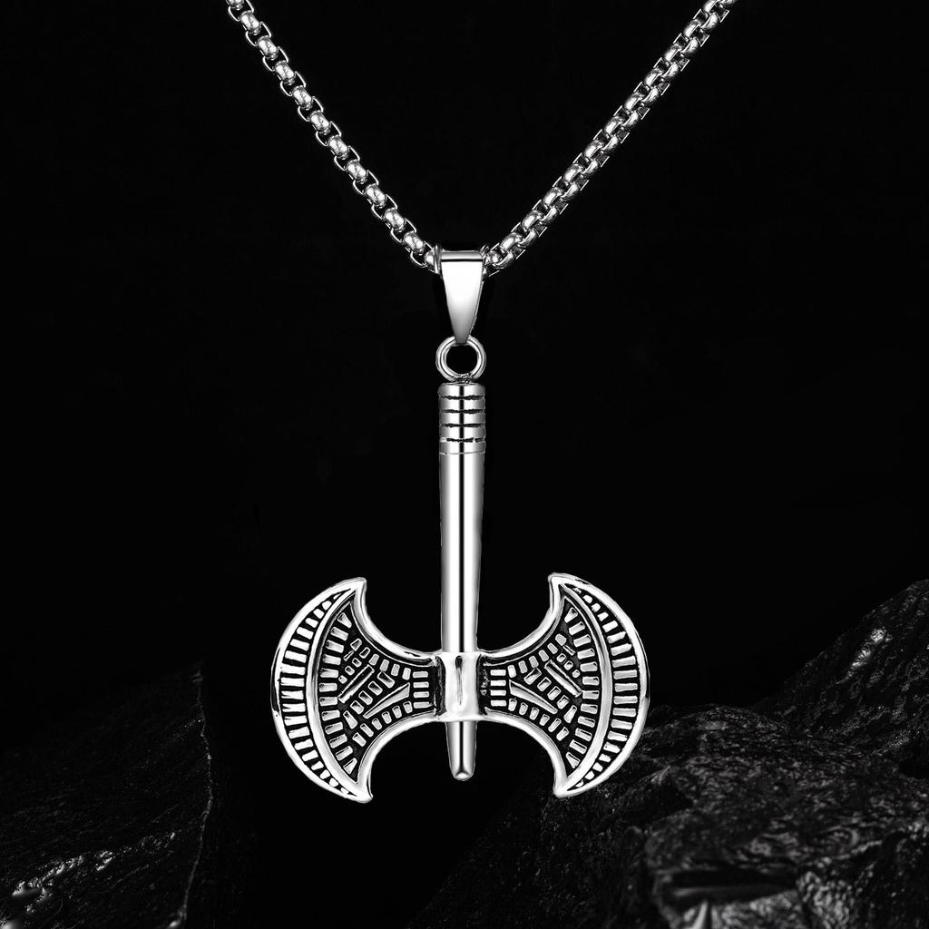 Men'S Domineering Axe Necklace Stainless Steel Pendant Hip Hop